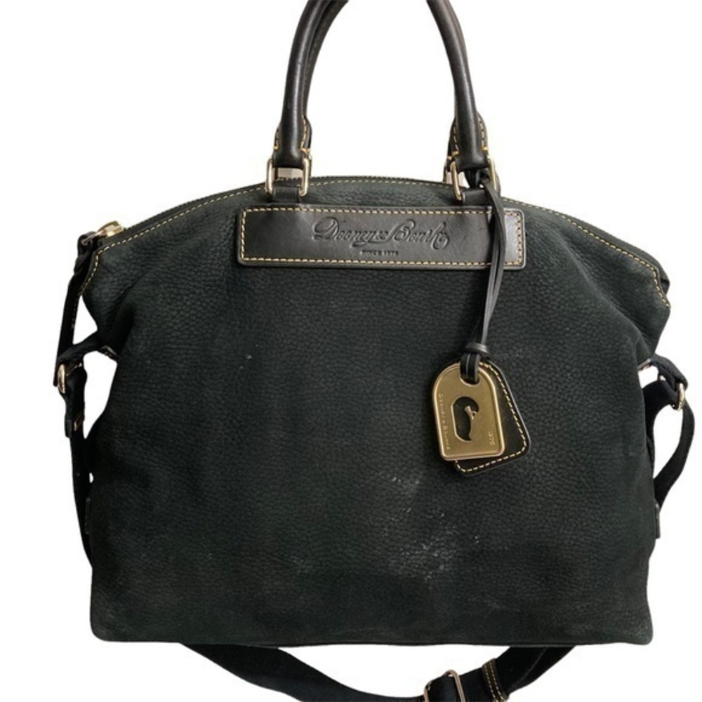 Dooney and Bourke moleskin and leather two way bag
